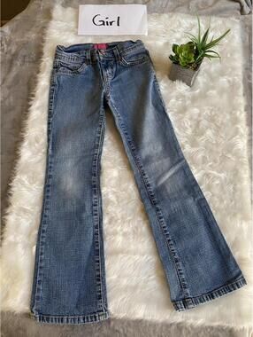 CLEO Girls' Blue Denim Flared Jeans Size 7R